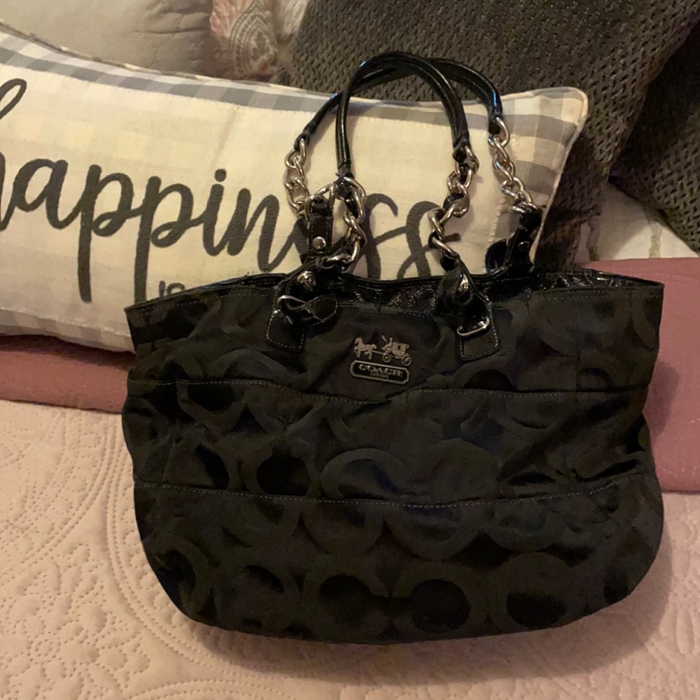 COACH- Black, well cared for. Slightly worn.